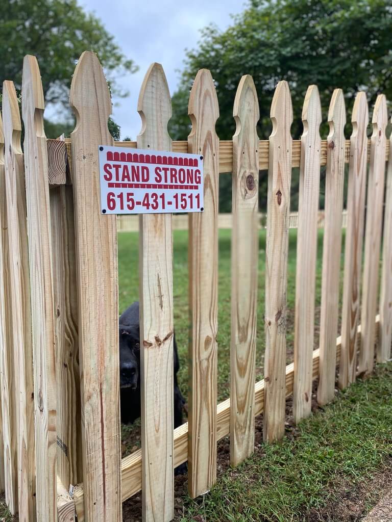 wood picket fence